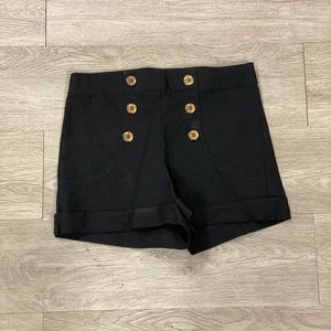 Wet Seal Black Short w/ Gold Buttons